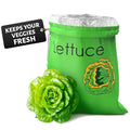 Lettuce Keeper Bag for Refrigerator, Reusable 3-Layer Foil Lining | Breathable Produce Storage Bags with Drawstring - Keeps Salad Greens Fresh | Sturdy, Washable, for Lettuce, Fruits, Veggies