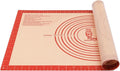 Non-slip Silicone Pastry Mat Extra Large Measurements 16''x 26'' Baking Mat | Silicone Baking Mat Counter Mat Dough Rolling Oven Liner Fondant/Pie Crust Sourdough Bread Supplies Folksy Super Kitchen Red