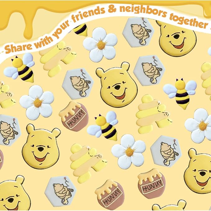 Bee Cookie Cutters Set, 6PCS Stainless Steel Honey Bear Molds | Beehive & Honey Jar Cookie Cutters Ideal for Cartoon Bear Party Baking Muffins Sandwiches Cake Fondant Birthday Decoration