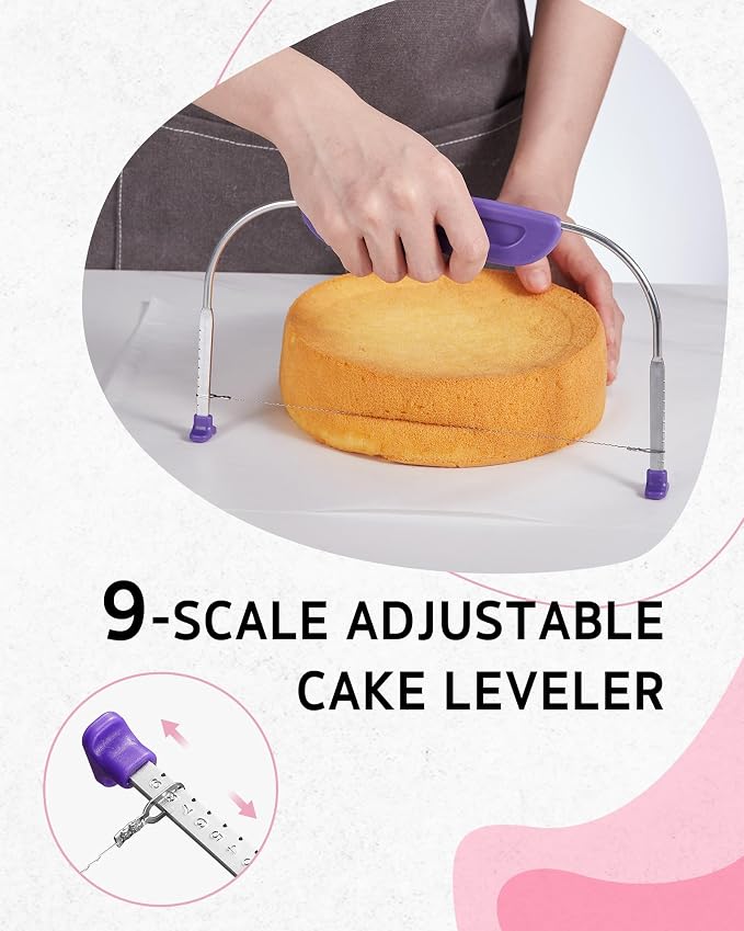 Syntus 65 PCs Cake Decorating Kit with Cake Stand, Cake Baking Supplies | 31 Piping Bags, 24 Piping Tips, Offset & Straight Spatulas, 3 Scrapers, Leveler, 2 Couplers & 1 Tips Brush