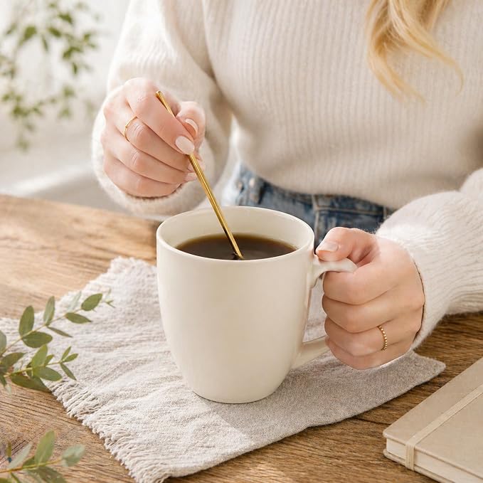 AmorArc 16 oz Coffee Mugs Set of 6, Large Ceramic Coffee Cups Set | Classic Coffee Mugs Set for Men,Women,Tea/Latte/Cappuccino/Cocoa. Dishwasher&Microwave Safe