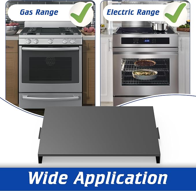 Stove Top Cover with Handles, Heavy Duty Metal Noodle Board Cooktop Cover for Gas/Electric Stove Top, (L 30" x W 22" x H 3") Large Gas Stove Protective Cover for Kitchen Space Expansion