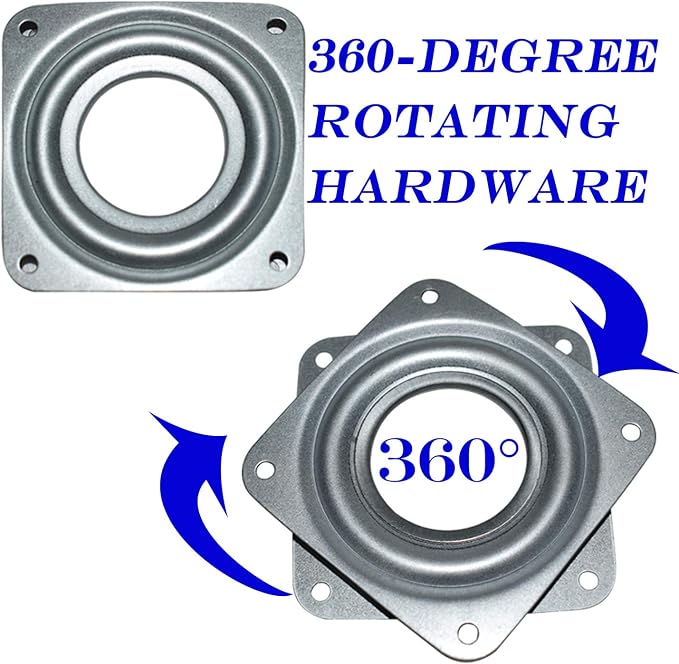 10Pack 3Inch Lazy Susan Hardware Square Rotating Bearing Plate Turntable | Lazy Susan Hardware Base for Serving Trays Kitchen Storage Racks Craft Table Zinc Plated Steel Swivel Plate 500lbs Capacity