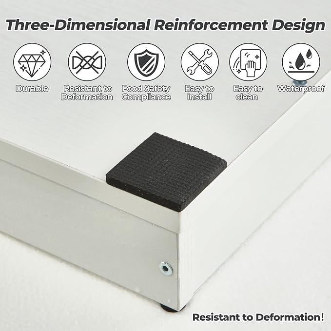 WOLKI Noodle Board Stove Covers for Gas Burners, 30"L x 22"W x 2.5"Th Heavyweight Stove Top Covers for Electric Stove, Buil-in Handles, RV Stove Cover, Sink Cover, Wooden Serving Tray (White)