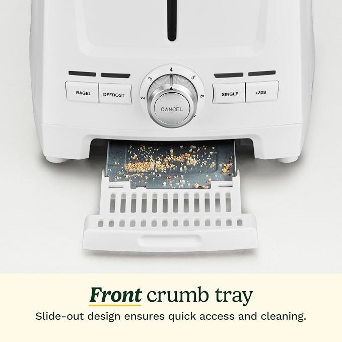 Cuisinart Core Collection 2-Slice Toaster | Extra-Long Slots for Artisan Bread, Bagel | High-Lift Quickview™ | Single Slice & Defrost Function | +30sec Toast Boost | Removable Crumb Tray, White