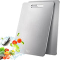 2 Pack Titanium Cutting Board,-100% Pure Titanium Cutting Boards For Kitche,Easy to clean, For Cutting Meats, Fruits And Vegetables(18 * 12)
