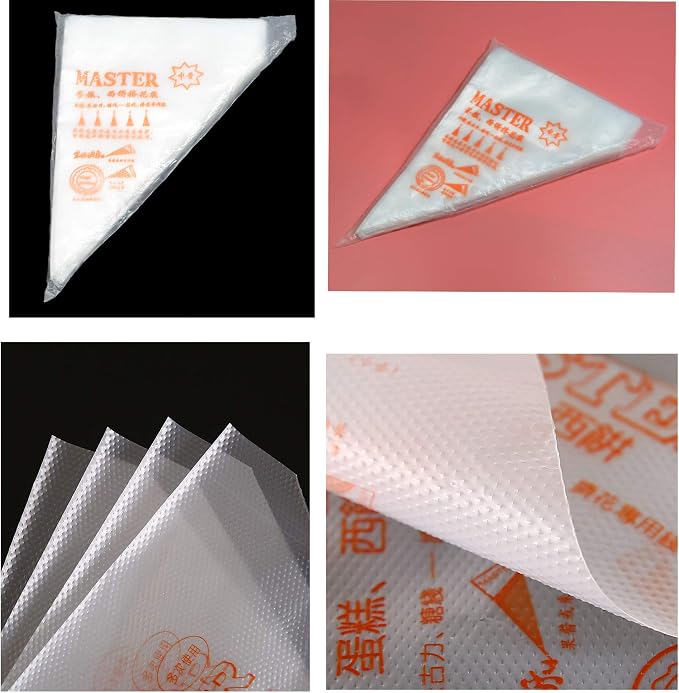 Piping Pastry Bag Pack of 100 Plastic Disposable Cream Pastry Bag Cake Icing Sugarcraft Cupcake Piping Decorating Tool For Baking Supplies (Medium 12''X11.8''X7.8'')