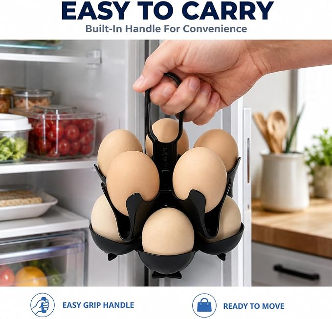 Asltw Egg Holder Rack, Dolphin Egg Poacher for 5 Eggs & 10 Egg Storage | Food-grade PP egg holder designed for cooking, refrigerator storage, and convenient breakfast serving in compact kitchens