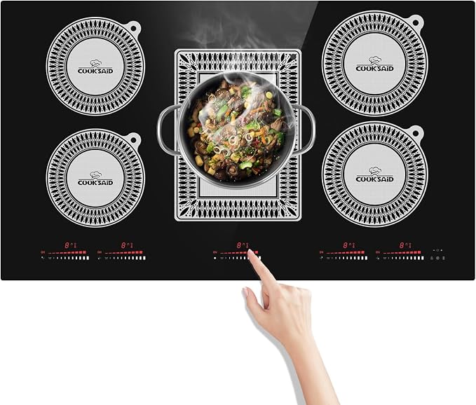 Cook's Aid 5 PCS Silicone Induction Cooktop Protector Cover Mat (Magnetic) | 230°C (450℉) Heat-Resistant Induction Stove Protector | Multifunctional Silicone Mats