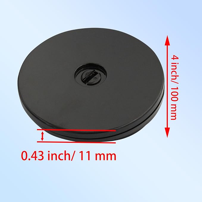 4Pcs Black Acrylic Lazy Susan 4 Inch Turntable Organizer Bearings | Mini Lazy Susan, Small Lazy Susan Turntable, 360° Rotating Swivel Plate for Spice Rack, Cosmetic, Cake, Pantry, DIY Display