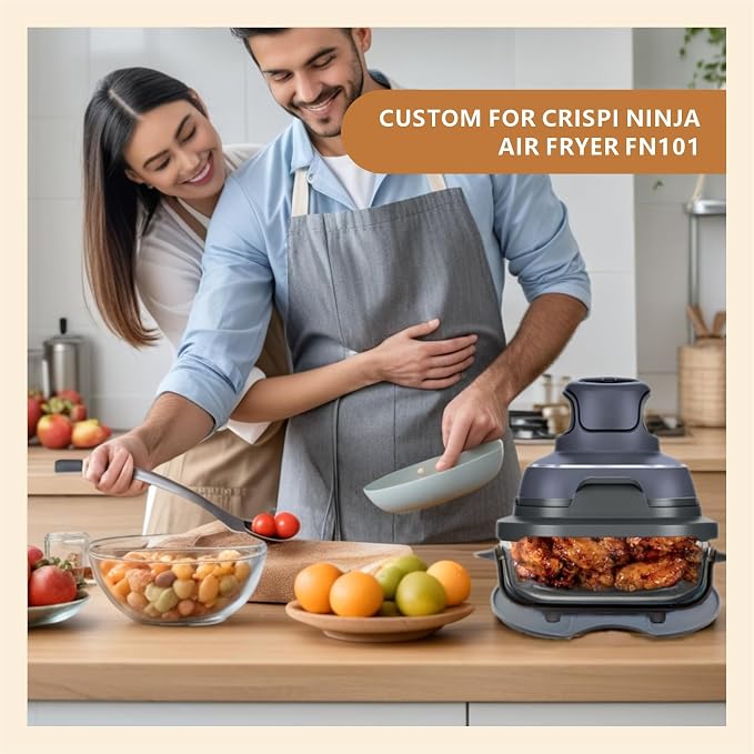 Silicone Heat Resistant mat for Ninja Crispi Air Fryer,Heat-Insulating Accessories Compatible with Ninja crispi FN101 containers,Kitchen Air Fryer Trivet (Stone)