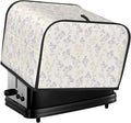 4 Slice Toaster Cover Pastel Flower Pattern Dust Proof Washable Kitchen Appliance Cover with Pocket, Oxford Fabric Countertop Toaster Protector for Standard Toasters Small Appliances
