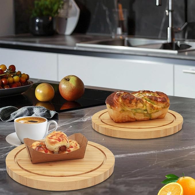 Bamboo Cake Stand & Charcuterie Board with Lid - Large Serving Acrylic Platter for Party Dessert Table Display, Decorative Server Tray for Cakes, Pastries, Cheese Display