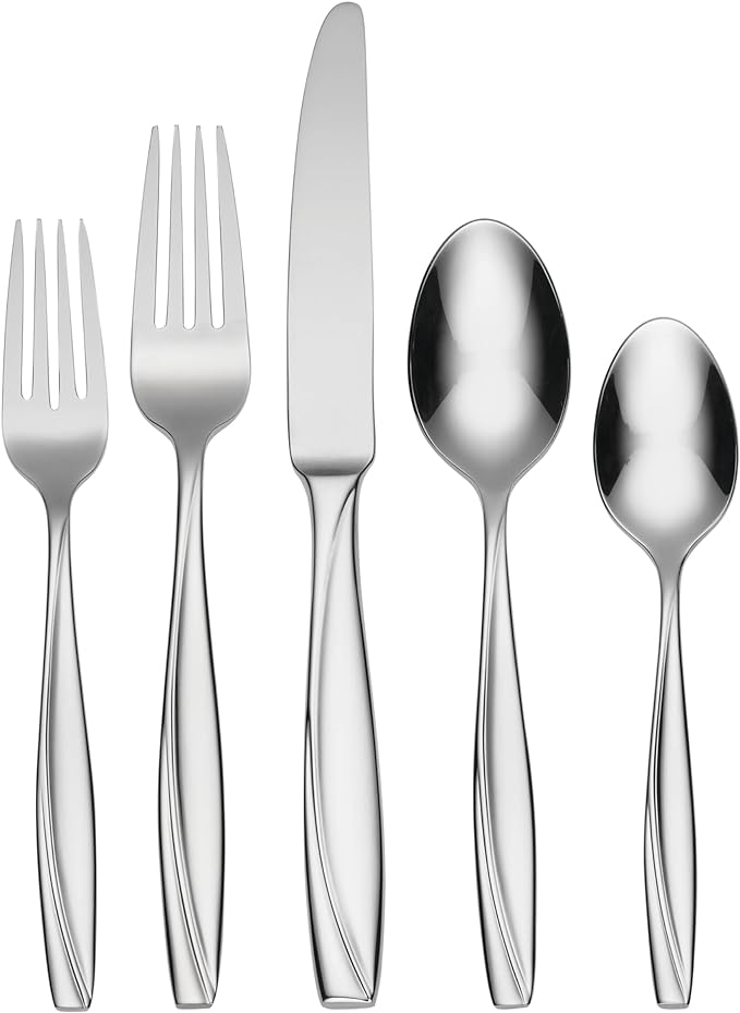 Oneida Camlynn 20-Piece 18/0 Silverware Set for 4, Flatware | mirror finish, dishwasher safe | includes knives, forks, and spoons | heavy duty, cutlery set for kitchen and dining