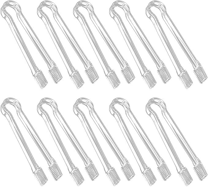 10 Pcs Plastic Buffet Serving Tongs, Clear Kitchen Tongs Mini Serving Utensil Tongs for Food Ice Salad Buffet Barbecue Cookies, 6.3 Inches