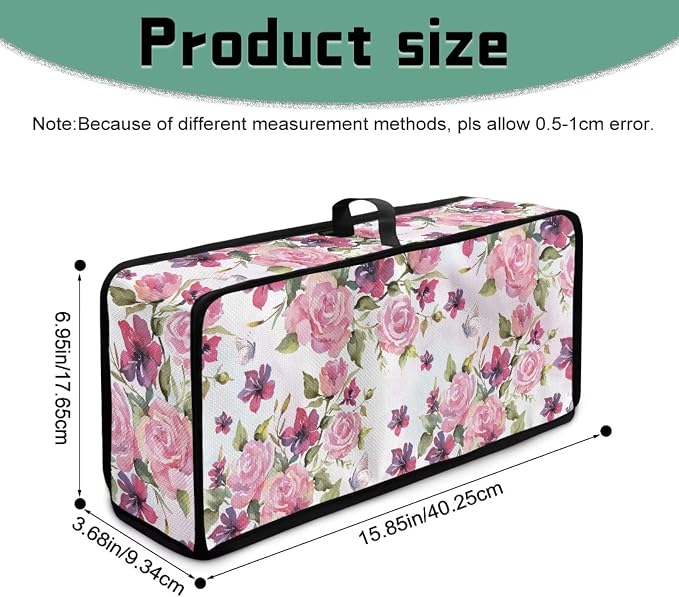 ZDCUSTOM Pink Rose Flower Long Slot Toaster Cover Fits for Most Standard 2 Slice Slim Toasters, Keep Kitchen Small Appliance Clean From Dust and Fingerprint
