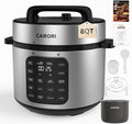 Carori 8 Qt Electric Pressure Cooker, 9-in-1 Multi-Cooker 1000W with IMD Touchscreen, Non-Stick Inner Pot, For Pressure/Slow/Rice Cooking, Steaming, Sauté & Keep Warm, Silver