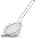 D Fine Mesh Strainer, Stainless Steel Sieve Sifter with Handle, 3-Inch | 10x3, Silver,Small Metal Strainer for Loose Tea, Juice, Drink, Herbs, Mini Sifter for Flour, Matcha, Kitchen, Baking