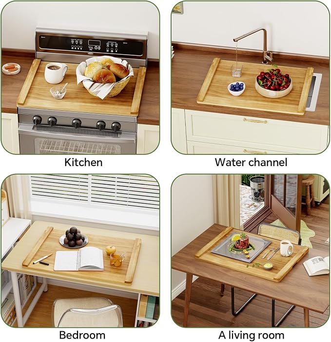 Noodle Board Stove Cover, Stove Top Covers for Electric 30"L X 22"W, Stove Top Covers for Gas Burners, Sink Cover for Counter Space, Durable Easy Clean Countertops, Farmhouse Decor Tray