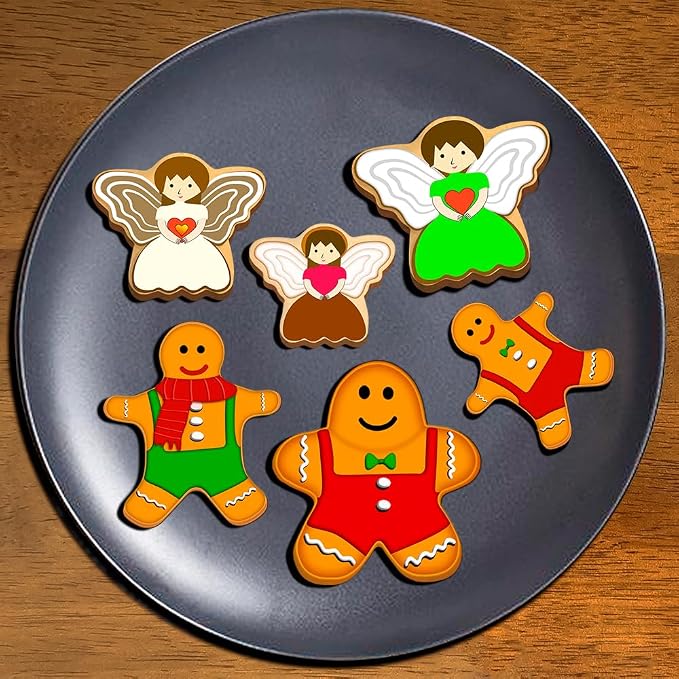 YXClife Christmas Cookie Cutter Set - Gingerbread Man, Snowflake, Christmas Tree, Heart, Star, Angel - 18 Piece Christmas Cookie Cutters, Cookie Cutters Christmas Shapes for Holiday Winter Baking
