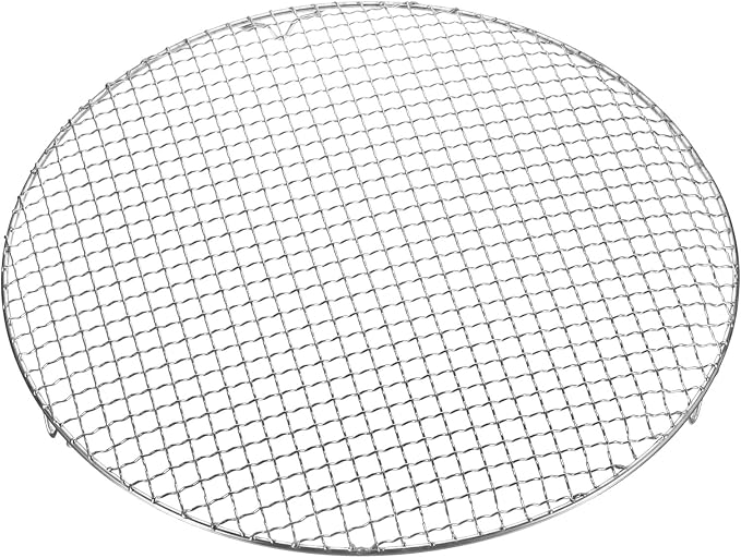 HARFINGTON Round Cooking Rack 16-inch 201 Stainless Steel Cross Wire Barbecue Grill Net with 20mm Legs for Cooking Baking Steaming BBQ