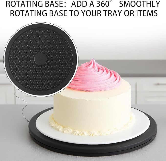 8 Inch Heavy Duty Rotating Swivel Stand - Lazy Susan with Steel Ball Bearings for Model Base/Rotating Plants/Crafts Stand Monitor/TV/Monitors/Potted Plants (360˚ Rotation)