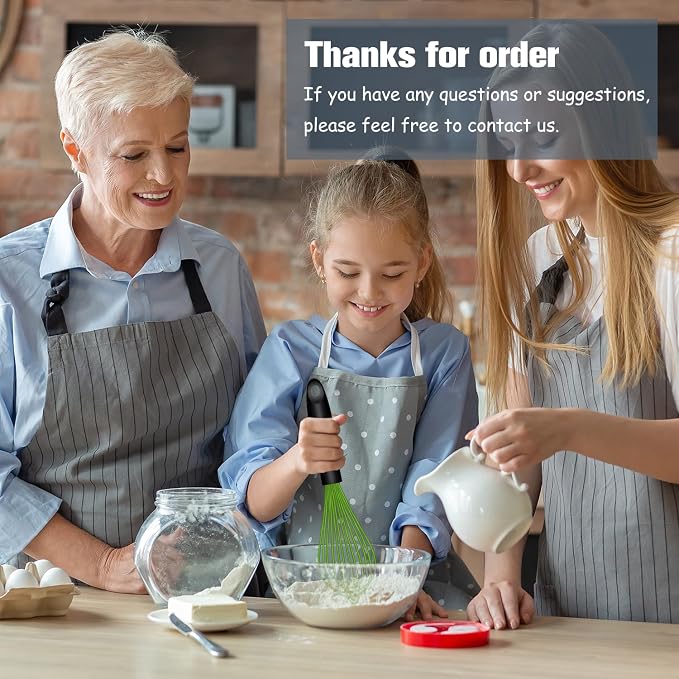 OYV Green Silicone Whisk Set of 3, 8/10/12 Inch, Dishwasher Safe | Sealed Waterproof Handles, Non-Scratch Silicone-Coated Wires, Nonstick-Safe, Durable Stainless Steel Cores, Easy To Clean