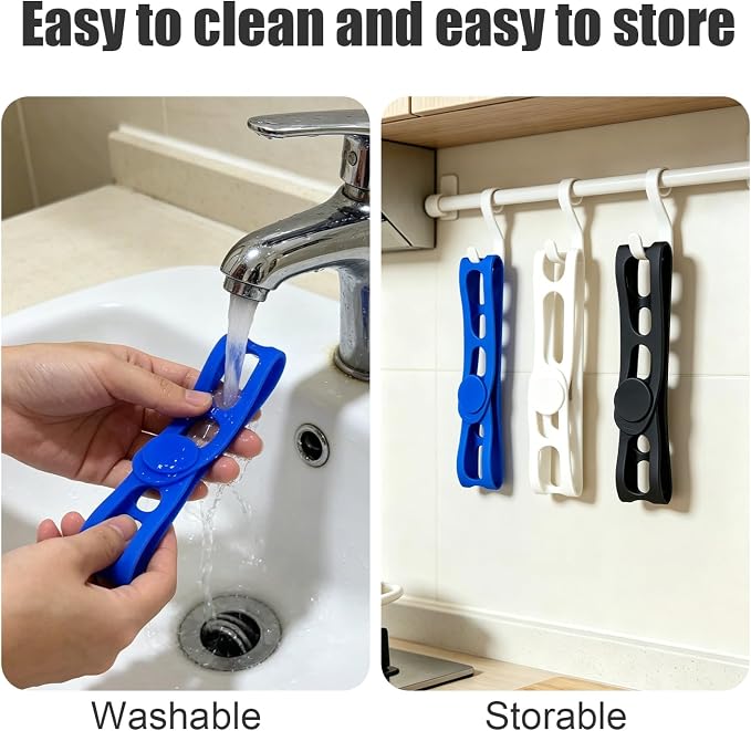4 Pack Lid Latch for Pots, Reusable Silicone Crock Pot Lid Strap, Adjustable Lid Latch for Slow Cooker, Pot Lid Holder, Food Grade Stretch Tie for Travel, Transport and Storage