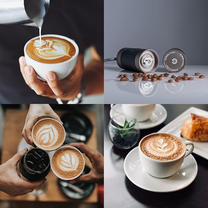 【Gray】KINGrinder K1 Manual Coffee Grinder Straight Handle Stainless Burr | Supports grind settings for various brewing methods such as pour-over and espresso