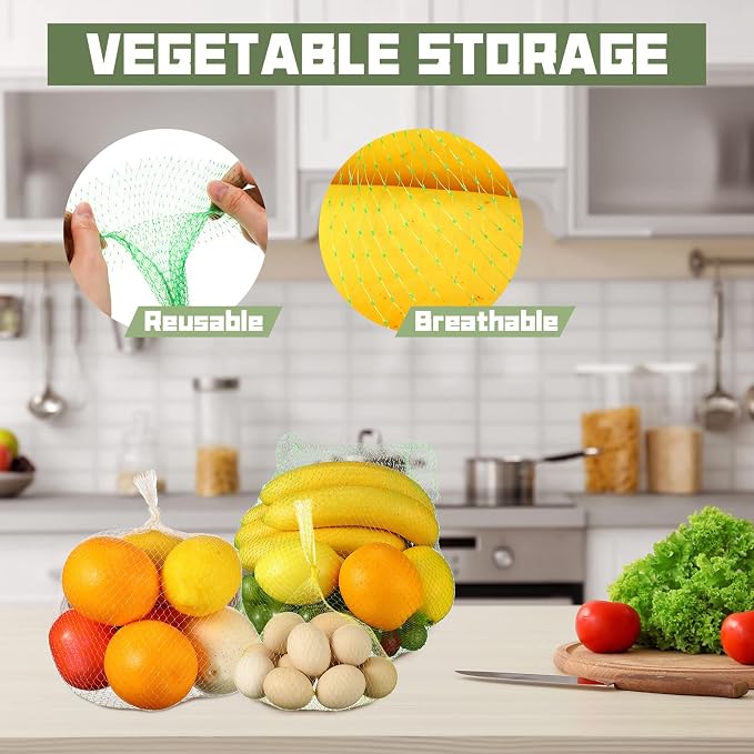 Zhengmy 500 Pcs Reusable Mesh Produce Bags for Vegetables Reusable Vegetable Onion Fruit Grocery Seafood Boiling Bags Plastic Storage Net Bag for Shopping (23 Inch)