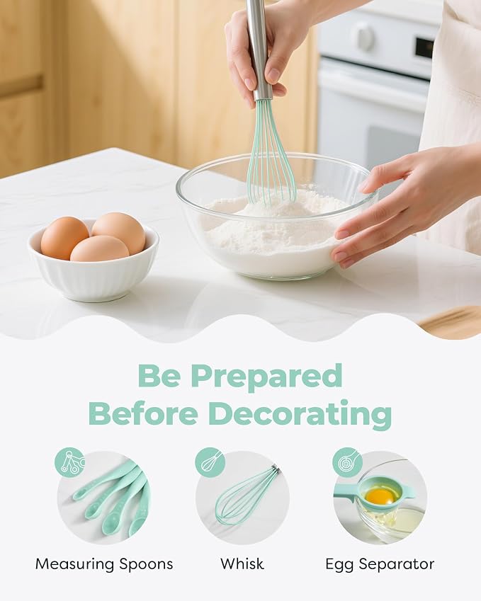 Kootek 158 Cake Decorating Kit Baking Supplies Tools for Beginners & Pros | Cake Stand Turntable, Icing Piping Tips, Disposable Reusable Pastry Bag, Spatulas, Video Tutorial, Pattern Chart