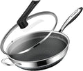Large Hybrid Nonstick Stainless Steel Pan Skillet, 14.5in | PFOA Free Non-Stick Wok, Dishwasher Oven Safe, Stay Cool Handle, Works with Induction Cooktop/Ceramic/Gas/Electric Stove