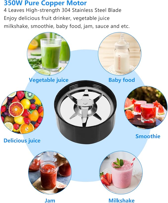 Amateys Personal Blender with Button,350W Professional Kitchen Blender for Smoothies and Shakes,Portable Smoothie Maker Mixer,Easy Cleaning&Operation,Suitable for Carrying or Storage