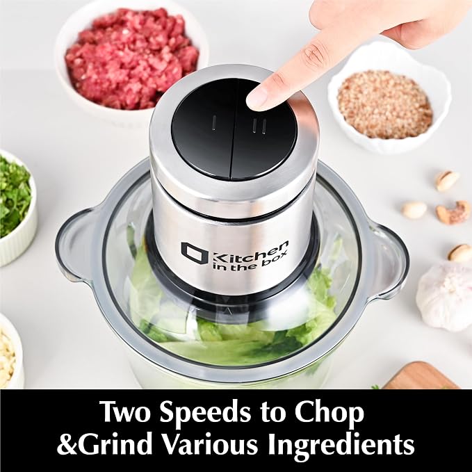 Kitchen in the box Food Processors Meat Grinder 8 Cups, 2 Blades,2 Bowls