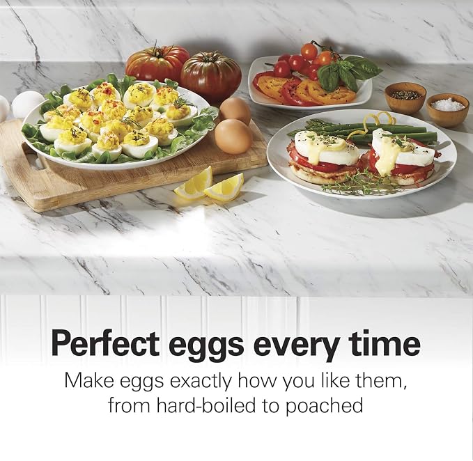 Hamilton Beach 3-in-1 Electric Egg Cooker for Hard Boiled Eggs,Poacher,Omelet Maker & Vegetable Steamer,Holds 14,Black (25508),(Pack of 2)