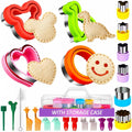 Sandwich Cutter and Sealer with Storage Case, Sandwich Maker, 24 Pcs Crustless Sandwich Cutters for Kids Lunch & Bento Box Accessories, Decruster Sandwich Maker Bread Cookie Cutters for Kids