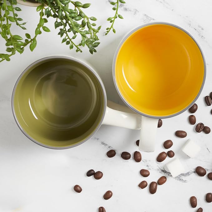 Christian Art Gifts Large Ceramic Coffee & Tea Mug for Women: Kind Words are Like Honey Inspirational Bible Verse, Cute Microwave/Dishwasher Safe Bumble Bee Cup, Yellow/White, 15 oz. (Pack of 2)