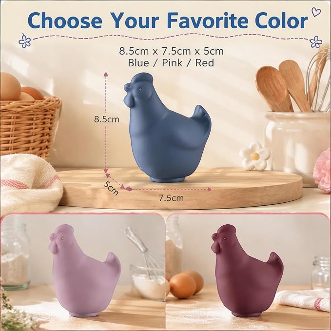 Silicone Hen-Shaped Egg Yolk Separator, Blue | For Baking, BPA-Free, Food-Grade Yolk Remover Tool, Dishwasher Safe, Funny Kitchen Gadget Gift for Women