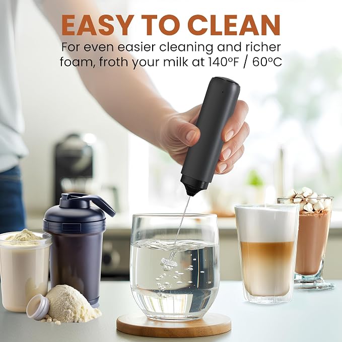 Portable Travel Frother with Case Mini - Rechargeable Handheld Milk Frother with Cover - Coffee Mixer Wand - Wisking Tool Electric Whisk - Coffee Stirrers Electric Whisker - Drink Mixer Handheld