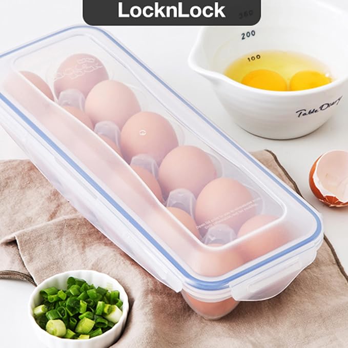 LocknLock Easy Essentials Specialty Dozen Egg Storage Container, 12-Cup (Pack of 3)