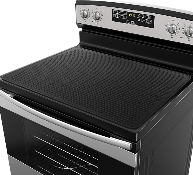 YUHFERA Stove Top Cover for Electric Stove - Silicone Stove Mat for Glass Top, Glass Cooktop Protector, XL Dish Drying Mats for Kitchen,Oven Covers for Electric Stove (Black,36 x 21)
