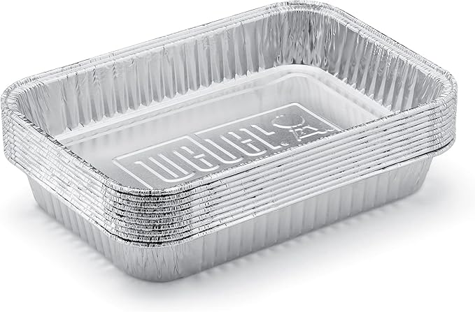 Weber Aluminum Drip Pans 10‑Pack – Disposable Foil Pans for Indirect Cooking, Catching Drippings, Ideal for Roasts, Turkeys & Gravy Drippings - Compatible with Weber Gas Grills - Grill Accessory | Disposable Foil Pans, Ideal for Roasts, Turkeys & Gravy...