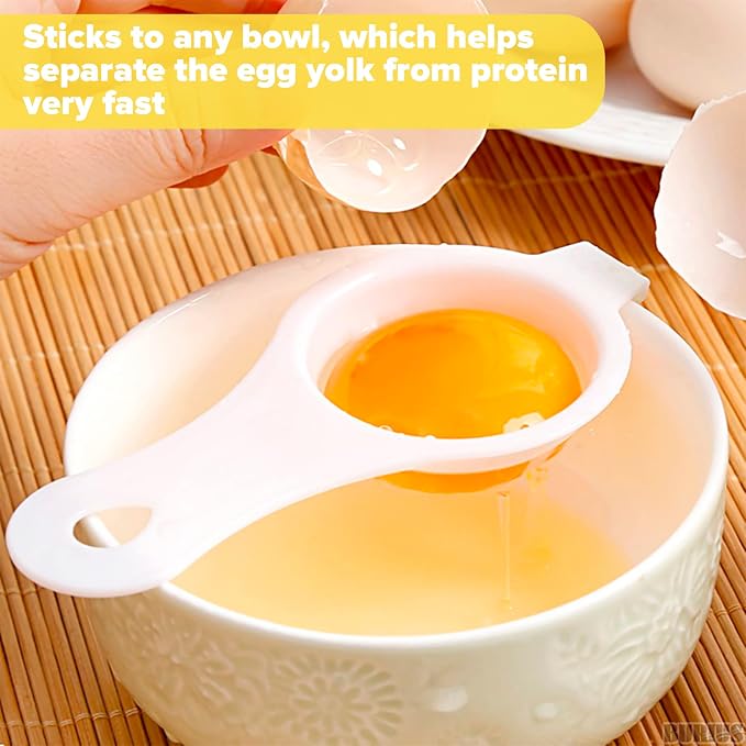 BURIUS Egg Yolk White Separator 3-Pack - Egg Divider Filter Tool - Kitchen Baking Gadget