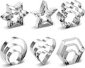 Cookie Cutters,18 Pcs Stainless Steel Cookie Cutters Variety Pack with Box | 3 Sizes 6 Shapes Biscuit Cutter with Heart,Star,Flower,Round,Hexagon,Large Small Mini Cake Molds for Baking,Fruit,Veggie
