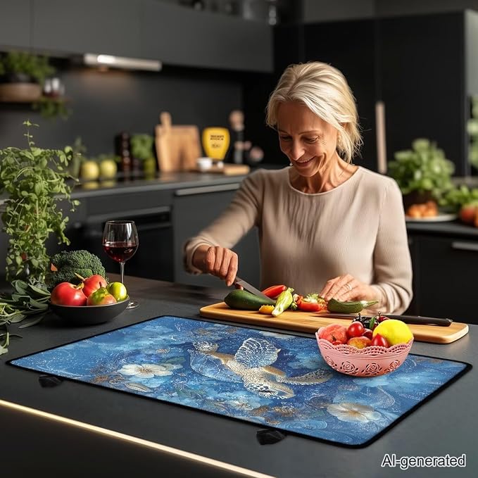 Moutain Sun Set Extra Large Silicone Stove Cover Mat 30 x 21 Inches Square Stove Cover Glass Countertop Gas Burners Protector Large Dish Drying Pad for Kitchen