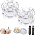 2PCS Transparent Manual Garlic Twist, Multi-Functional Mincer & Grinder for Garlic, Onion, Ginger, Herbs, Nuts