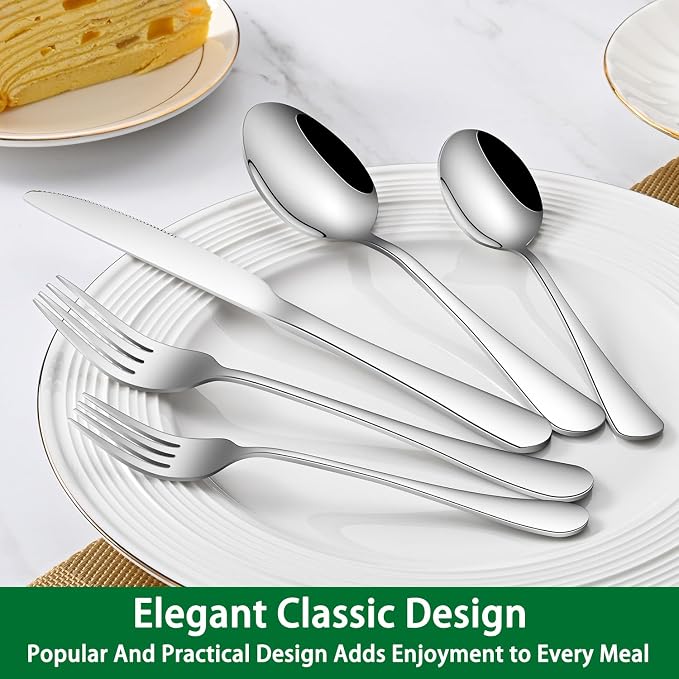 DEHOV 30 Pieces Silverware Set, Premium Stainless Steel Flatware Set Service for 6, Mirror Polished Tableware Cutlery Set for Home Kitchen, Restaurant, Hotel