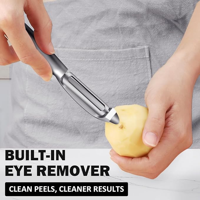 TACGEA Vegetable Peeler for Kitchen, Potato Peelers for Fruit Straight Blade, Durable Non-Slip Handle, Set of 2