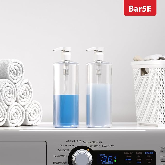 Bar5F Pumps for Shampoo and Conditioner Bottles, Salon-Brand Liters, 2 Pack | Professional-standard durability for salon-brand 1 L/33.8 oz bottles, 28/410 finish, 1-inch neck and 1.1-inch cap diameter