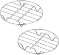 2-Pack Round Steamer Rack 6.9" 8.9" | Stainless steel, Fits 5-8Qt Cookers, 40lbs, 500°F, air fryer/pressure cooker/Dutch oven, dishwasher safe